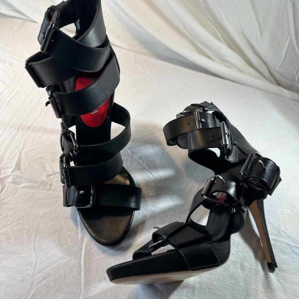 BOTTEGA high heel stilleto platform sandals with buckles, new, Made in Italy - Picture 7 of 7